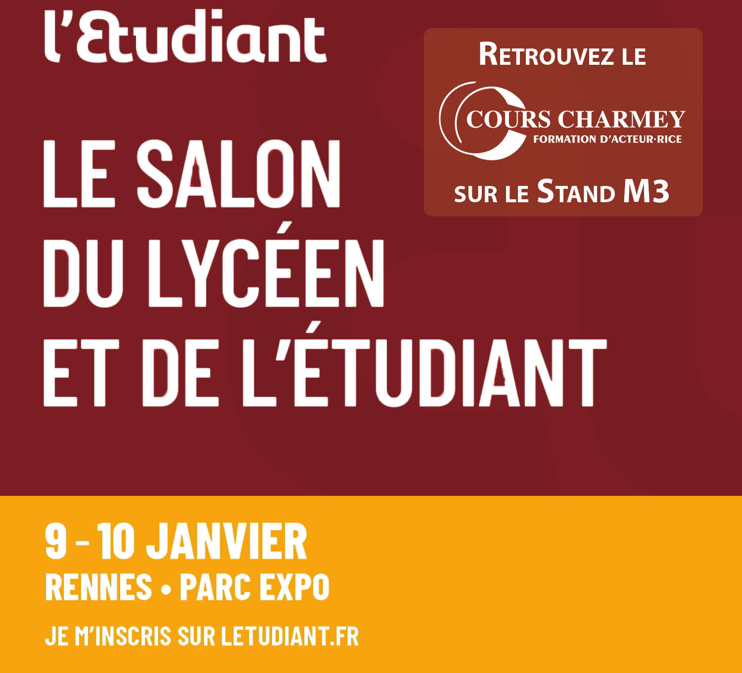 SALON ETUDIANT 25/26 RENNES - RETROUVEZ-NOUS STAND M3